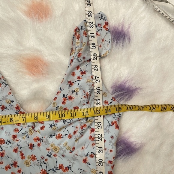 Lulu's Dresses Lulus‎ By The Bouq Floral Ruffle Mini Dress Size Small - Picture 7 of 7